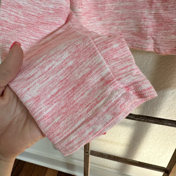 Soho Babe Pink White Cropped Hoodie Sz: Large - Picture 3 of 6